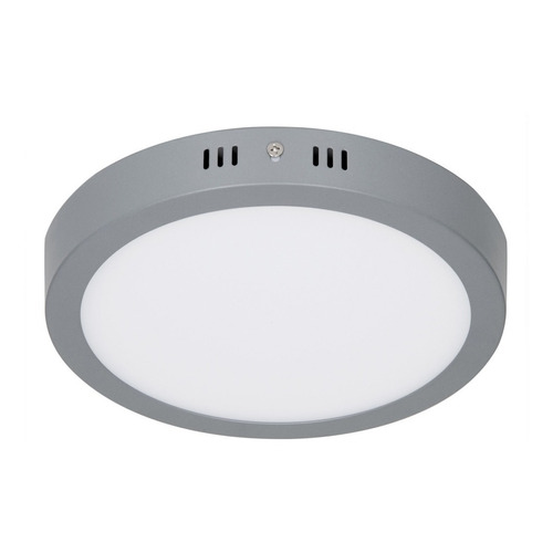 Plafón Redondo, Moderno, 18w, 6500k Led, Gris, Volteck 47348 Color Gris