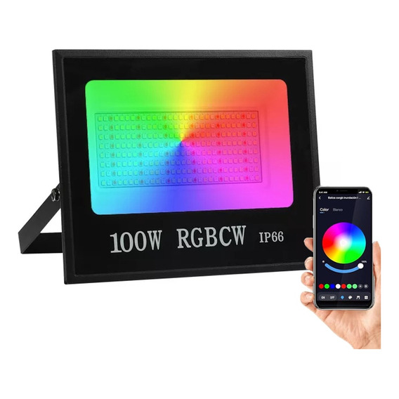 Reflector Led Exterior Rgb De 100w Ip66 Para Fiesta Jardín