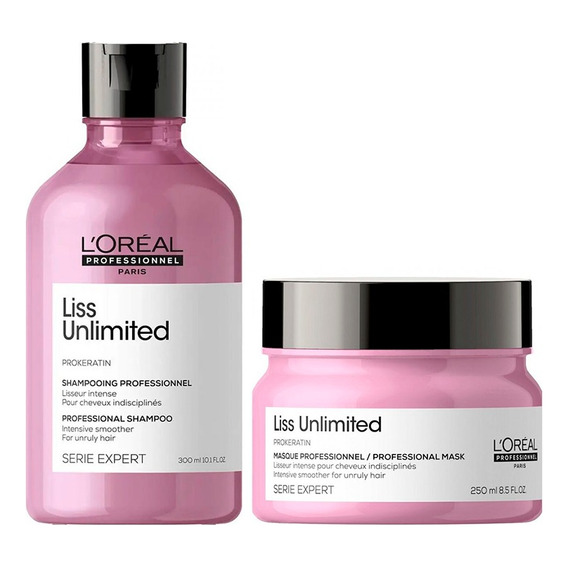 Loreal Serie Expert Shampoo + Mascarilla Liss Unlimited