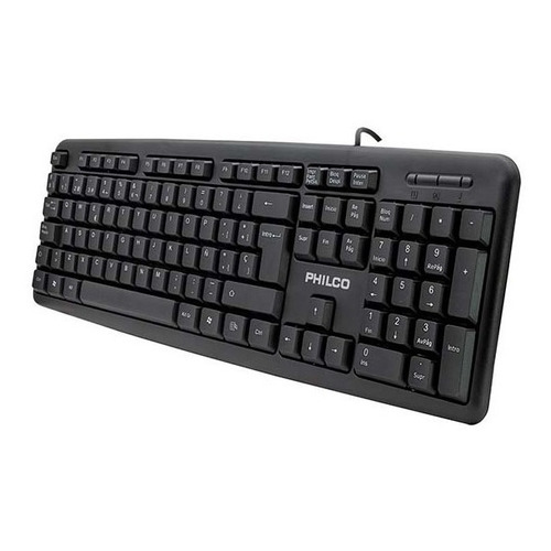 Teclado Usb Philco Estandar Español / Tecnocenter Color del teclado Negro