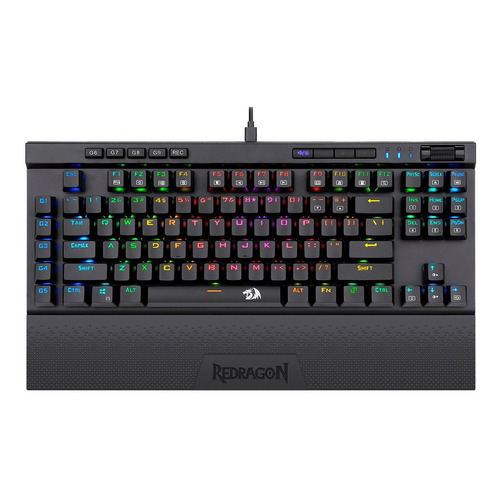 Teclado gamer Redragon Magic Wand Pro K587-PRO QWERTY Redragon Opto-Mecánico Red español latinoamérica color negro con luz RGB