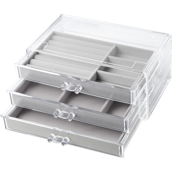 Joyero Organizador De Joyas Caja Aretes Pulceras 3 Niveles