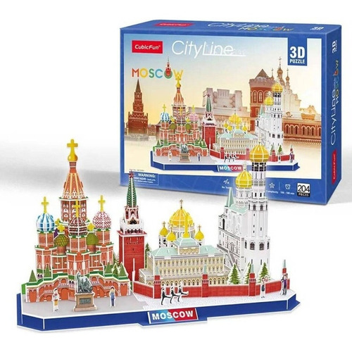 Puzzle 3d Moscow 204 Piezas Moscu Cubicfun Rompecabezas