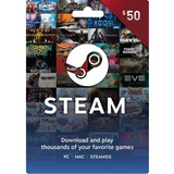 Steam Gift Card - 50 - Código - Físico - Dólar Americano