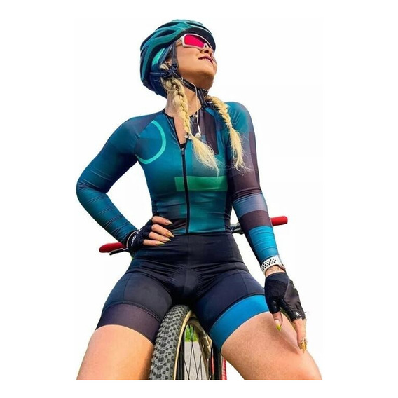 Maillot Ciclismo Mujer Mono Manga Larga Triatlón