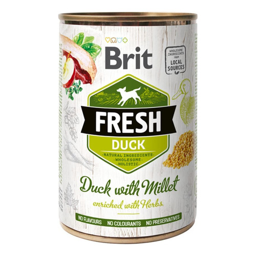 Lata Brit Fresh Dog Duck With Millet 400gr. Np