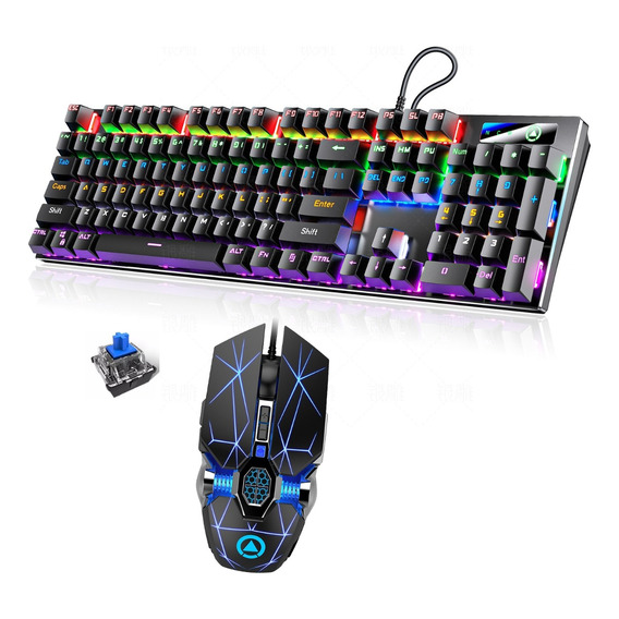 Kit De Mouse Y Teclado Mecánico Profesional Para Juegos