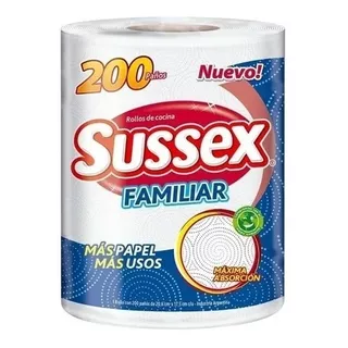 12 Rollos De Cocina Familiar Sussex 200 Paños Bolson X 12 !!