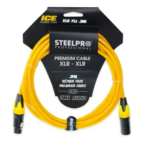 Cable Xlr 3m Balanceado Steelpro Xlr-yll-3m Jack-plug Profesional