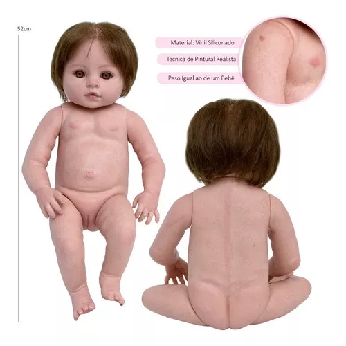 Bebê Reborn Boneca Baby Alive Silicone Realista Fio A Fio