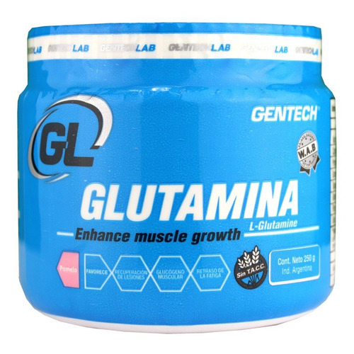 Glutamina Gentech 250 Grs Sin Tacc Pomelo 