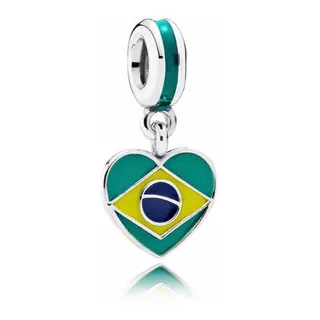 Charm Colgante Original Plata Pandora Brasil En Mi Corazón