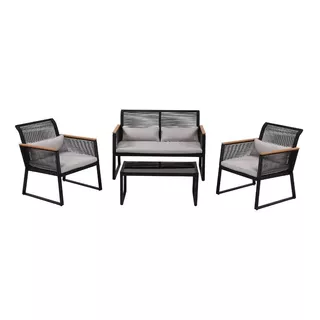 Juego Living Rattan Sillones Exterior 4 P Premium Importado