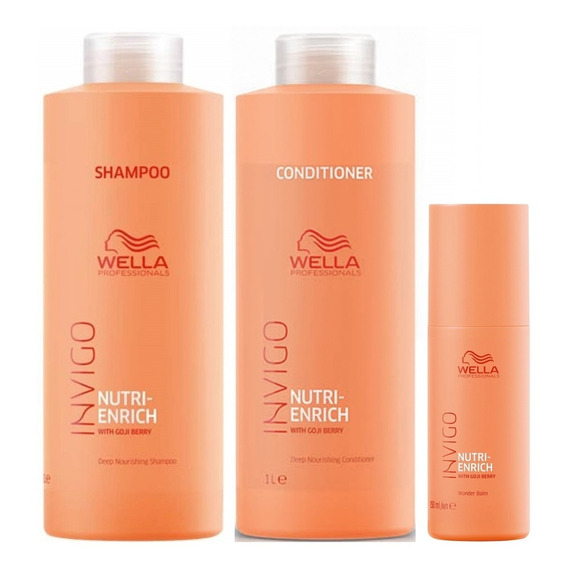 Shampoo 1000ml +condition +bálsamo Wella Invigo Nutri Enrich