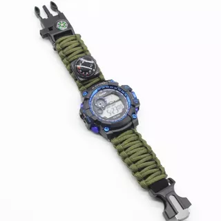 Reloj Digital Smartcamping Con Pedernal Militar Paracord