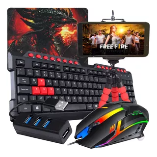 Kit Mobilador Teclado Shey Mouse Ley Mouse Pad Hub Otg Tripé