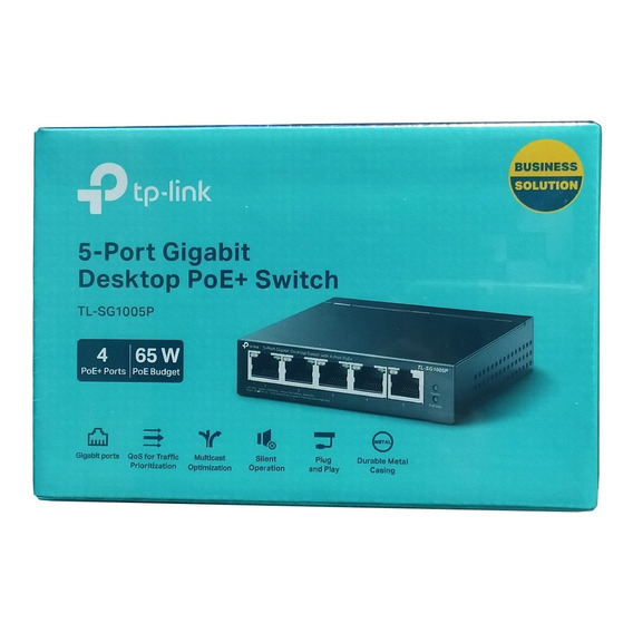 Switch De 5 Gigabit Metalico C/ 4 Ports Poe+ Tp Link Sg1005p