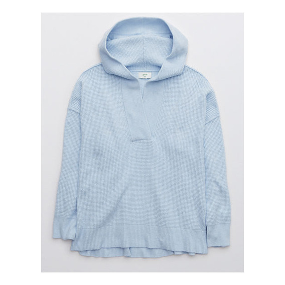 Aerie Cozyup Hoodie Tejida Con Textura Tipo Waffle