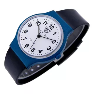 Reloj New York Unisex Ny147 Delgado Liviano Plastico Chico