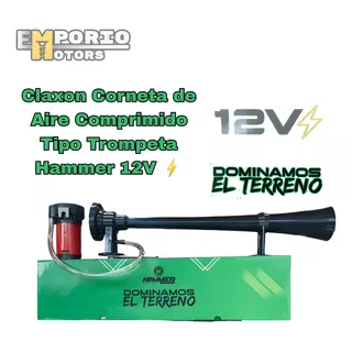 Claxon Corneta De Aire Comprimido Tipo Trompeta Hammer 12v 