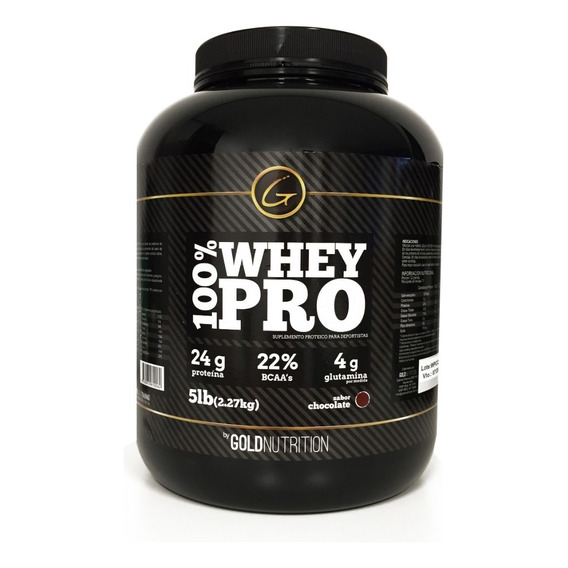 Suplemento en polvo Gold Nutrition  100% Whey Pro proteínas sabor chocolate en pote de 2.27kg