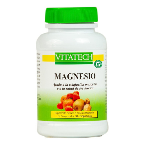 Magnesio Vita Tech X 30 Comprimidos Articulaciones Huesos Sabor Sin Sabor