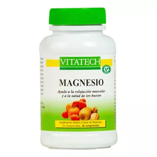 Magnesio Vita Tech X 30 Comprimidos Articulaciones Huesos Sabor Sin Sabor