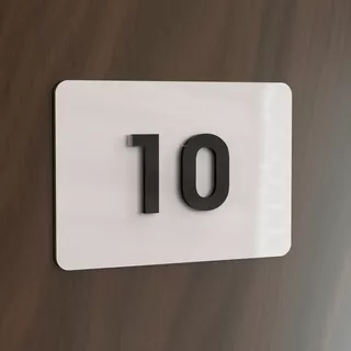 12 Placas De Acrílico Com 2 Números Para Porta Apartamento