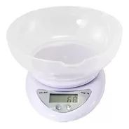 Pesa Digital Mini Gramera Recipiente Bowl Cocina 5 Kilos 1gr Blanca 5 Kg