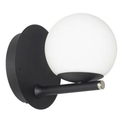 Aplique Relleu 1530-1 1xg9 Negro Aluminio/vidrio Opal Negro