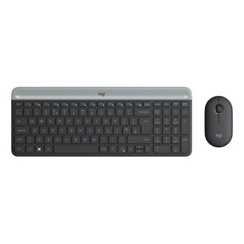 Kit de teclado y mouse inalámbrico Logitech MK470 Inglés US de color negro