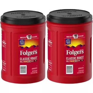 2 Botes Folgers Classic Roast Cafe Molido 1.23kg