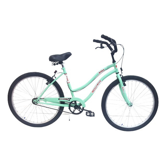 Bicicleta playera femenina Kelinbike V26PDF frenos v-brakes color verde agua con pie de apoyo  
