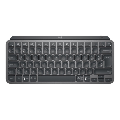 Teclado bluetooth Logitech Master Series MX Keys Mini QWERTY portugués Brasil color grafito con luz blanca