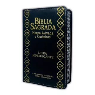 Bíblia Letra Gigante Hipergigante C/ Índice E Harpa - Preta