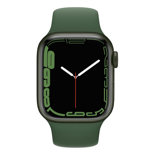 Apple Watch Series 7 (GPS, 41mm) - Caja de aluminio color verde - Correa deportiva verde trébol