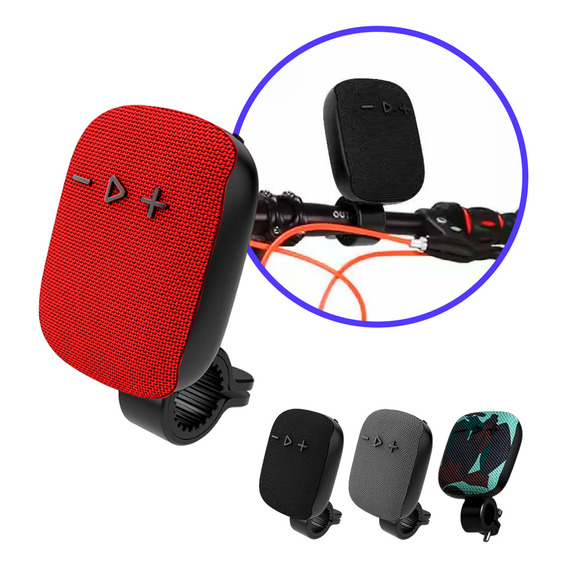 Parlante Bluetooth Portatil Usb Recargable Soporte Bicicleta Color Rojo