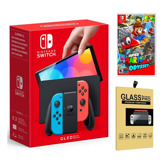 Consola Nintendo Switch Oled Neón Mario Odyssey Mica