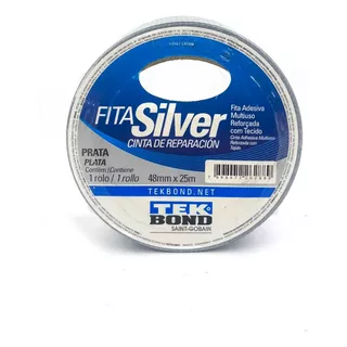 Fita Adesiva Reforçada Silver Tape Prata Rl 48mmx25m Tekbond