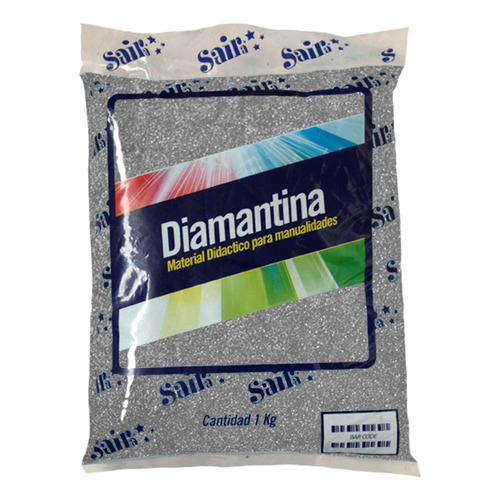 Diamantina Fina Saira 1 Kilo Varios Colores Color Plata