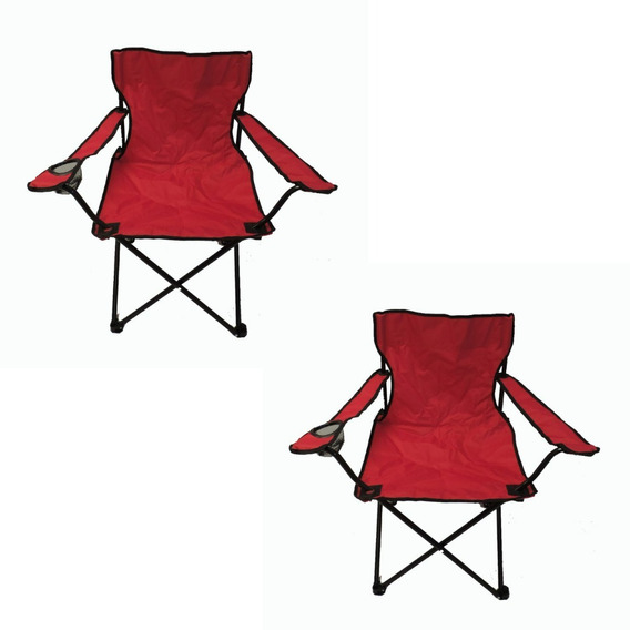 Resel Pack De 2 Sillas Plegables Tipo Camping Para Exterior Color Rojo