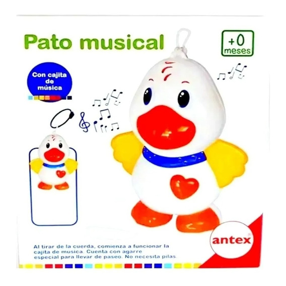 Pato Musical Cunero A Cuerda Para Cunas Cochecito - Antex