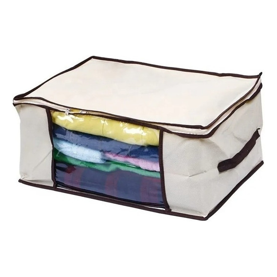 Caja Organizadora De Tela Guarda Mantas Ropa 45x30x20 Cm