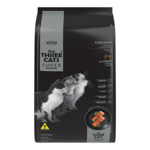 Three Cats Super Premium Adulto Castrado Sabor Salmon 15kg 