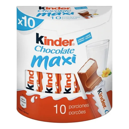  Ferrero Kinder barra chocolate con leche maxi pack 10 con 21g cada una