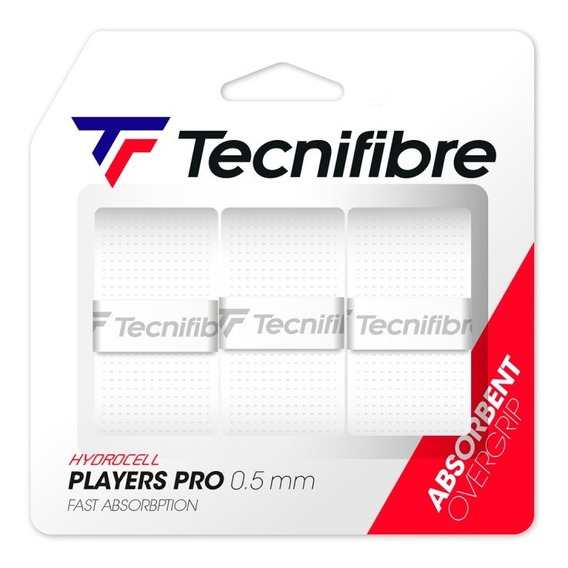 Overgrip Tenis Players Pro 0.5mm Tecnifibre Set X3 Absorción