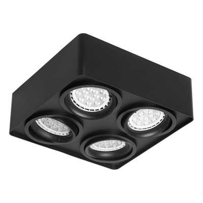 Plafon Cardanico 4 Luces Vancouver Negro Apto Led Ar111