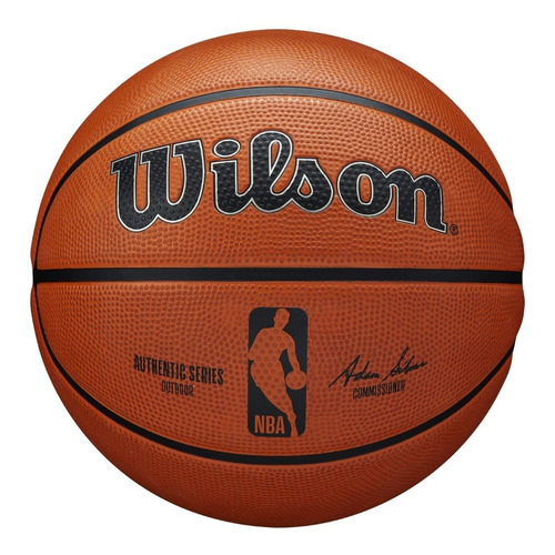 Balón Nba Authentic Series Outdoor #7 Hule Wilson Color Naranja