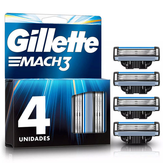 Repuestos para maquina de afeitar Gillette Mach3 con 4 unidades