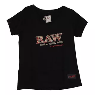 Camisa Raw Brazil Preto Feminina Gola V